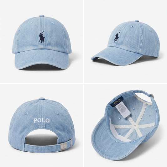 Unstructured Jeans Cap Light Blue/White