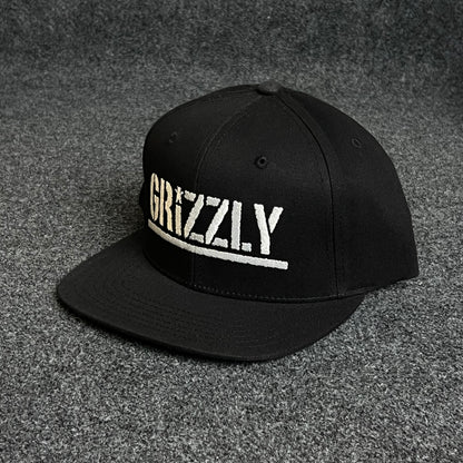 "GRIZZLY" Signature skate style, bold graphic impact Flat Cap