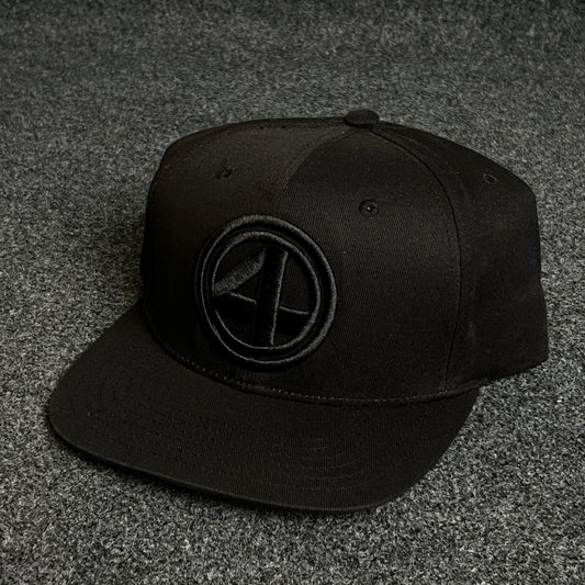Black Stealth streetwear with subtle team Snapback Flat Cap