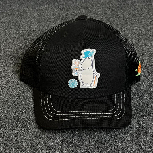 Teenage  "My Neighbor Totoro,"  Black Mesh-Back Trucker Cap  ( KIDS CAP AGE 6-18 )