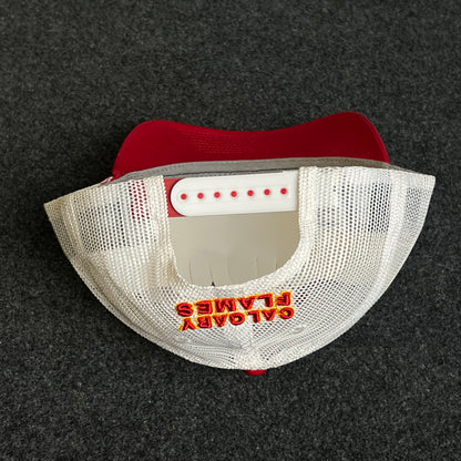 Teenage Calgary Flames Red and White Mesh Trucker Hat ( KIDS CAP AGE 6-18 )