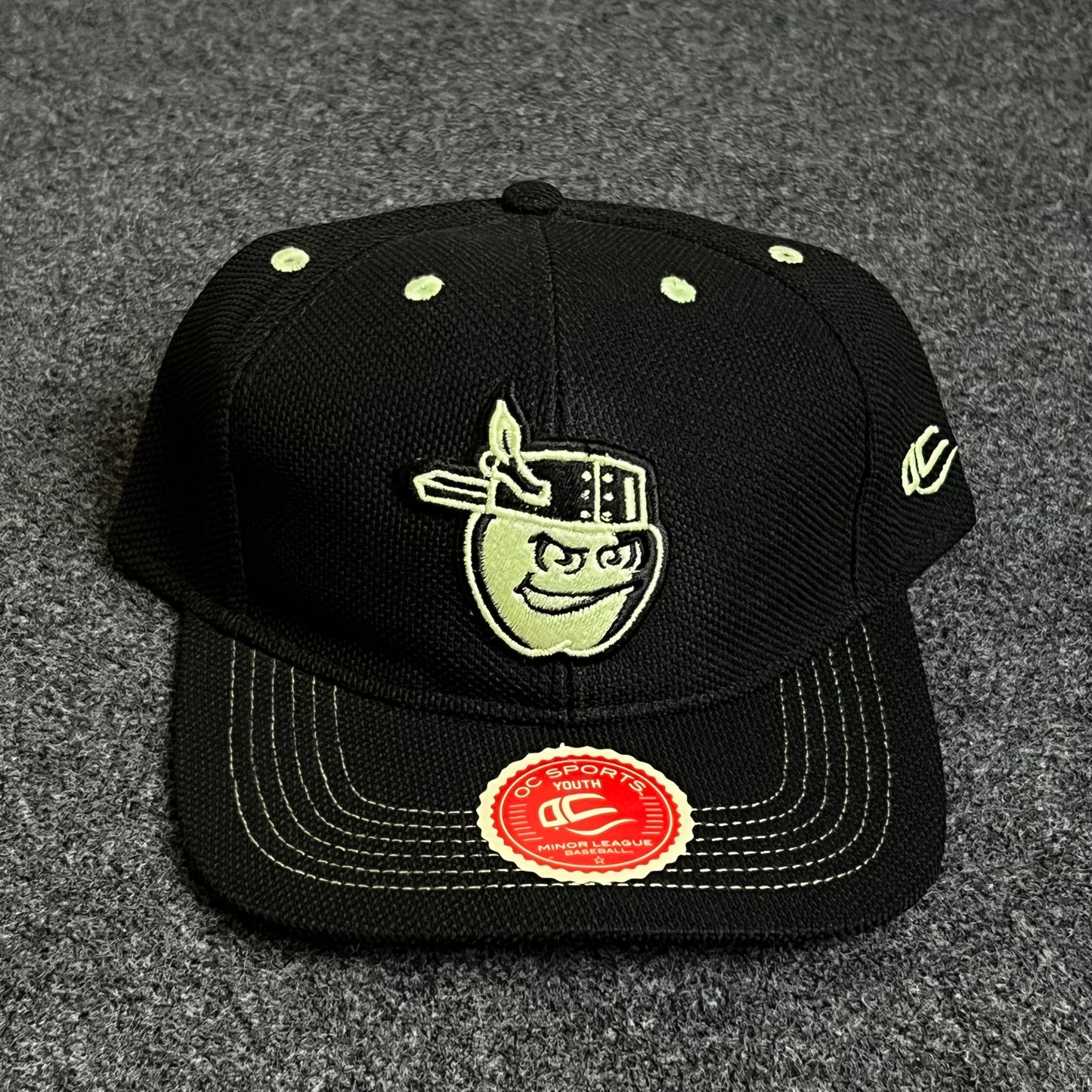 Teenage Cleveland Guardians and Sugardale Hot Dogs Black Baseball Cap ( KIDS CAP AGE 6-18 )