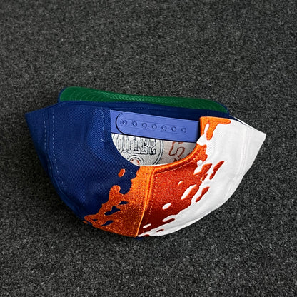 Teenage Edmonton Oilers Zephyr White Paint Brush Snapback Hat ( KIDS CAP AGE 6-18 )