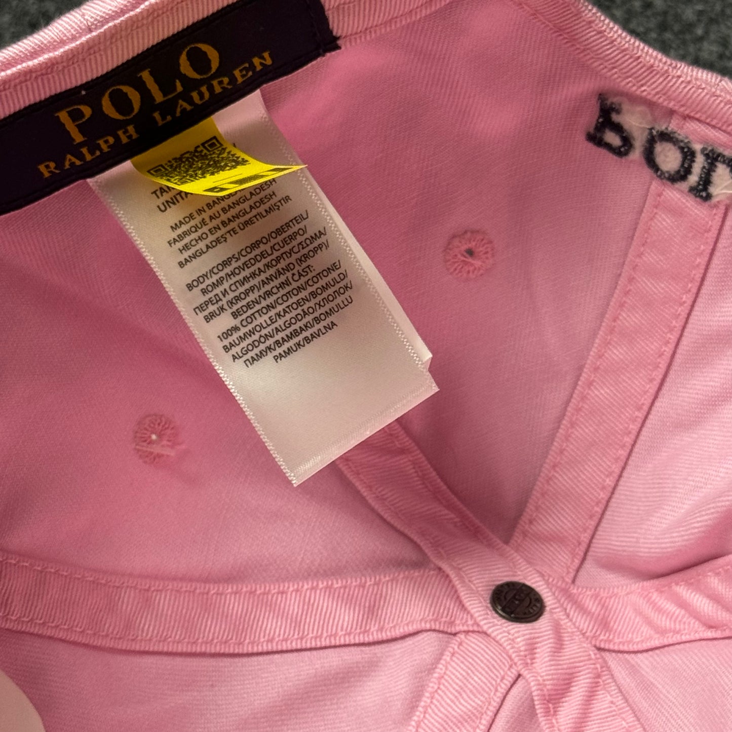 Polo Ralph Lauren Cap in  Light Pink/Navy Blue