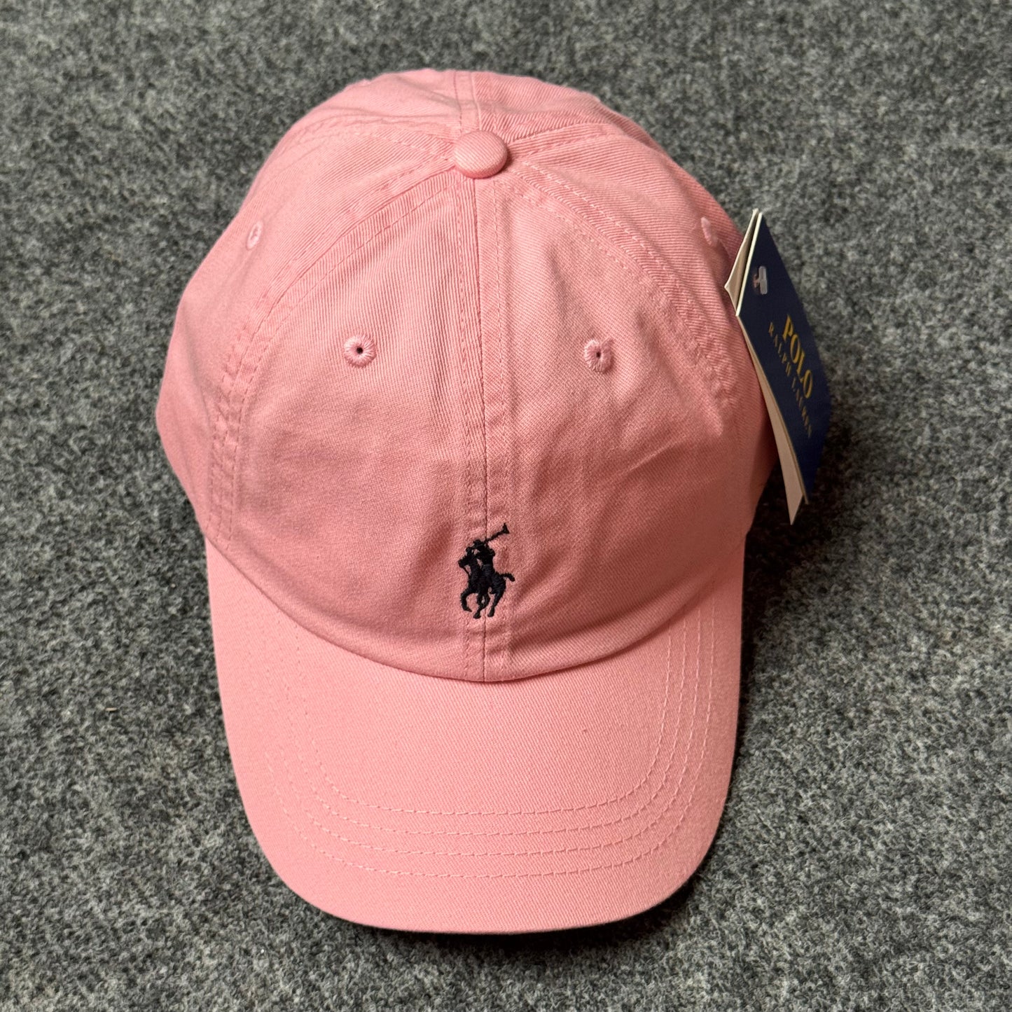 Polo Ralph Lauren Cap in Salmon Coral/Navy Blue