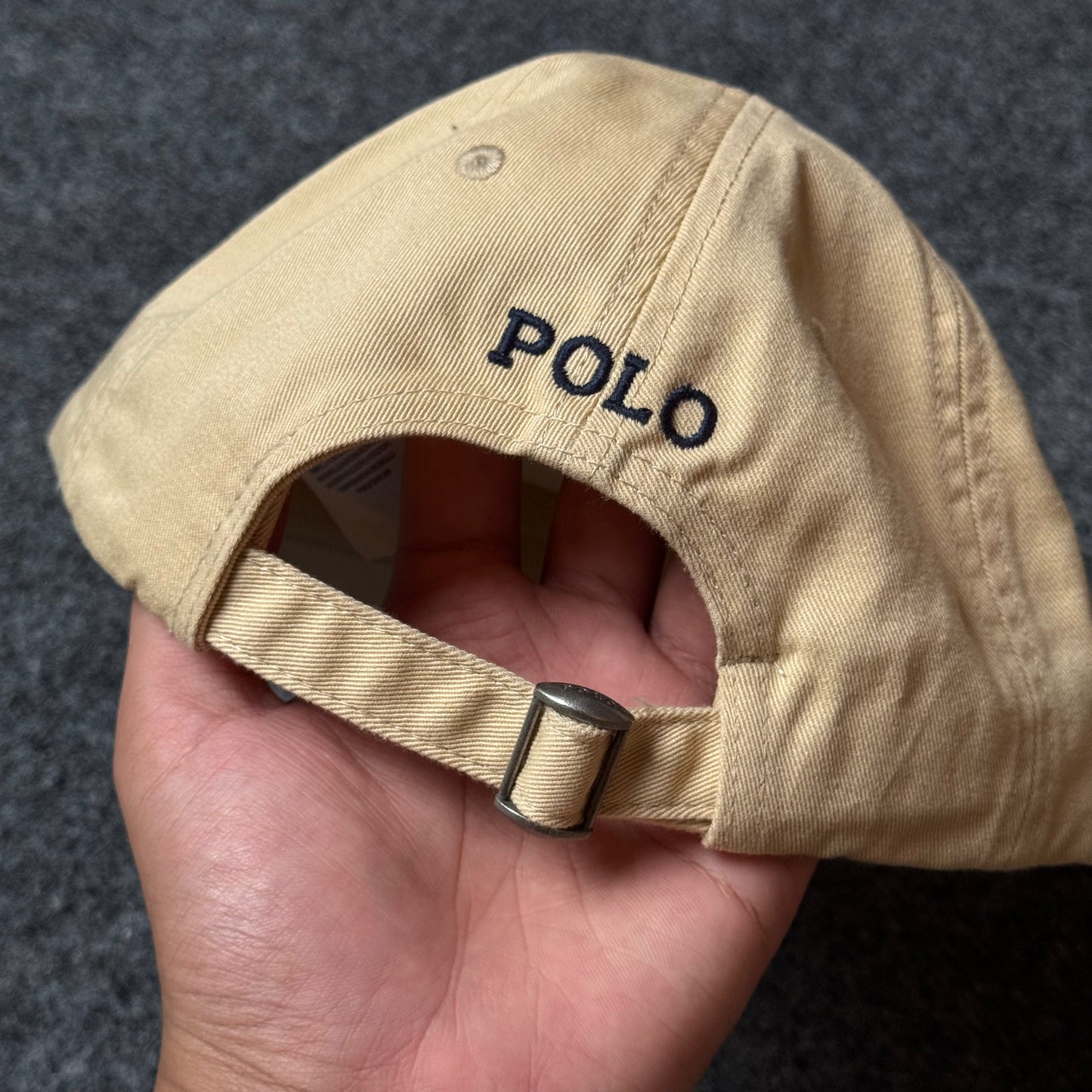 Polo Ralph Lauren Cap in Tan Khaki/Navy Blue