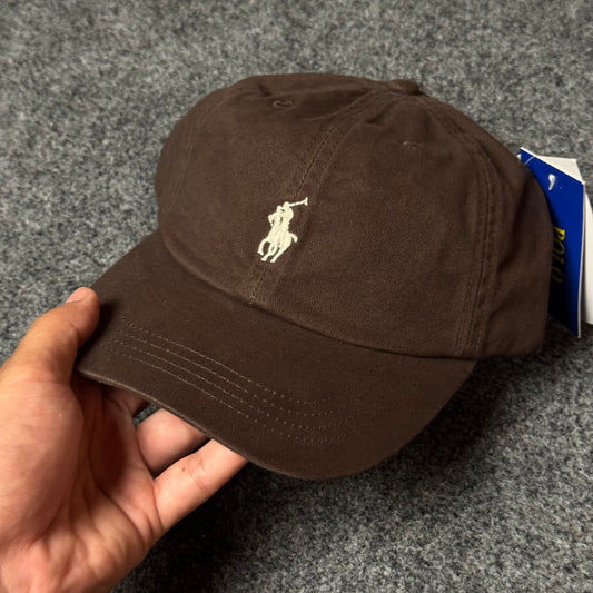 Polo Ralph Lauren Cap in   Dark Chocolate Brown/Cream