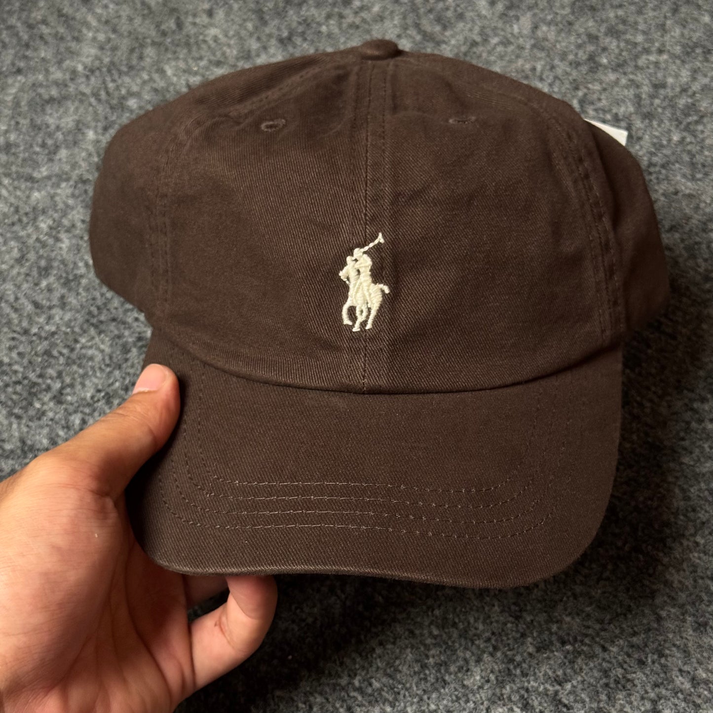 Polo Ralph Lauren Cap in   Dark Chocolate Brown/Cream