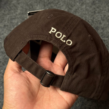 Polo Ralph Lauren Cap in   Dark Chocolate Brown/Cream