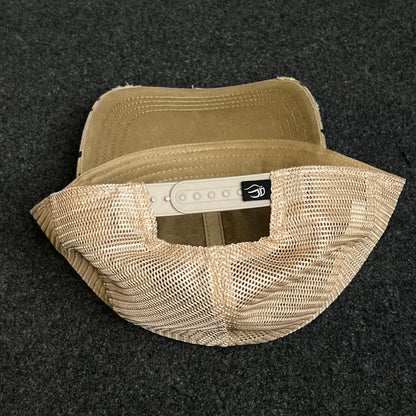 Distressed Trucker Hat With A Cheetah Print Design