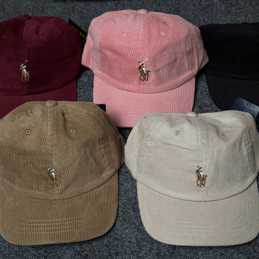 Classic Embroidered Retro Corduroy Unstructured Cap
