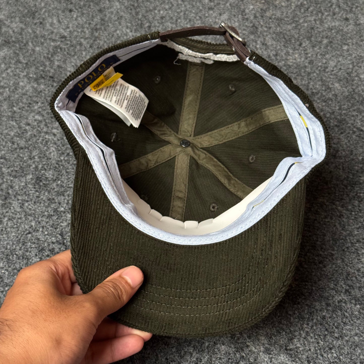 Classic Embroidered Retro Corduroy Unstructured Cap GREEN