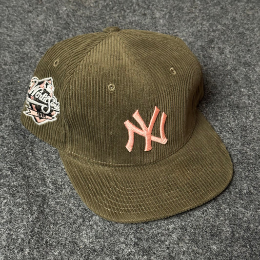 New Era NY Yankees 9FORTY Corduroy Hat – Olive Green & Salmon Pink