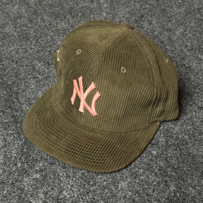 New Era NY Yankees 9FORTY Corduroy Hat – Olive Green & Salmon Pink