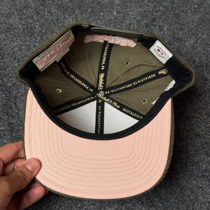New Era NY Yankees 9FORTY Corduroy Hat – Olive Green & Salmon Pink