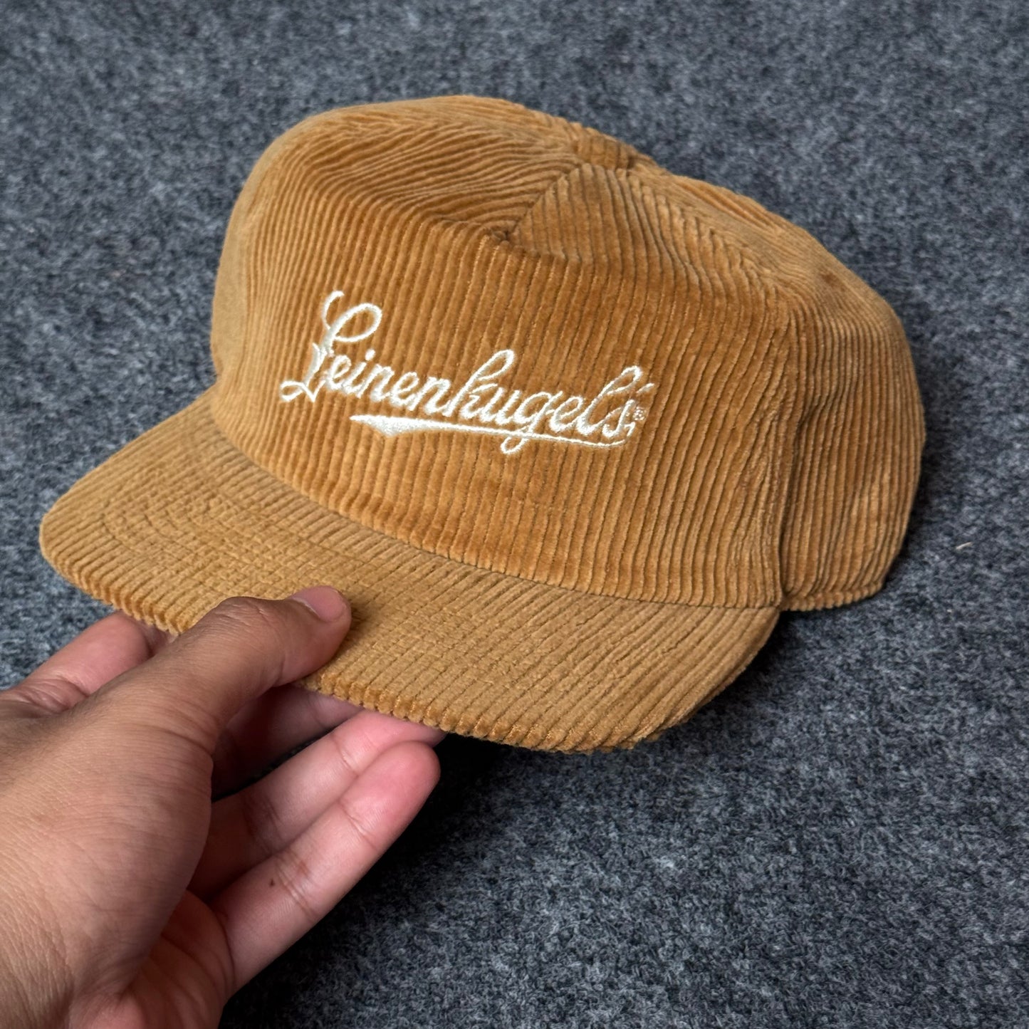 Leinenkugel’s Brewery Retro Script Corduroy Cap – Caramel Tan