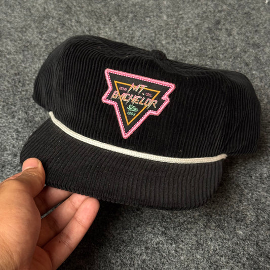 Mt. Bachelor Oregon Vintage Corduroy Rope Hat – Pitch Black