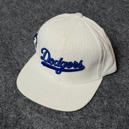 New Era LA Dodgers Vintage Script Corduroy Cap – Off-White & Dodger Blue