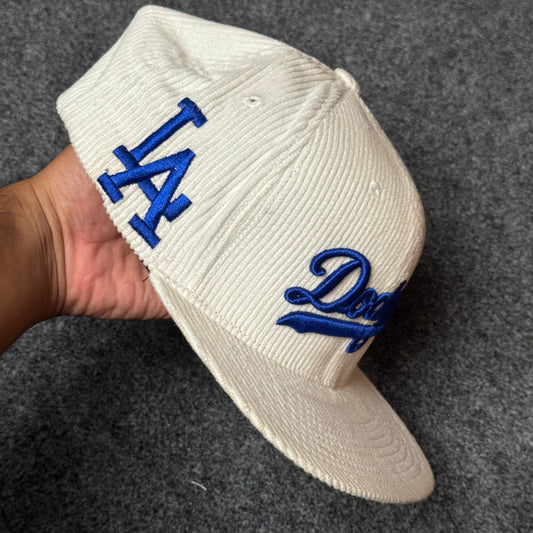 New Era LA Dodgers Vintage Script Corduroy Cap – Off-White & Dodger Blue