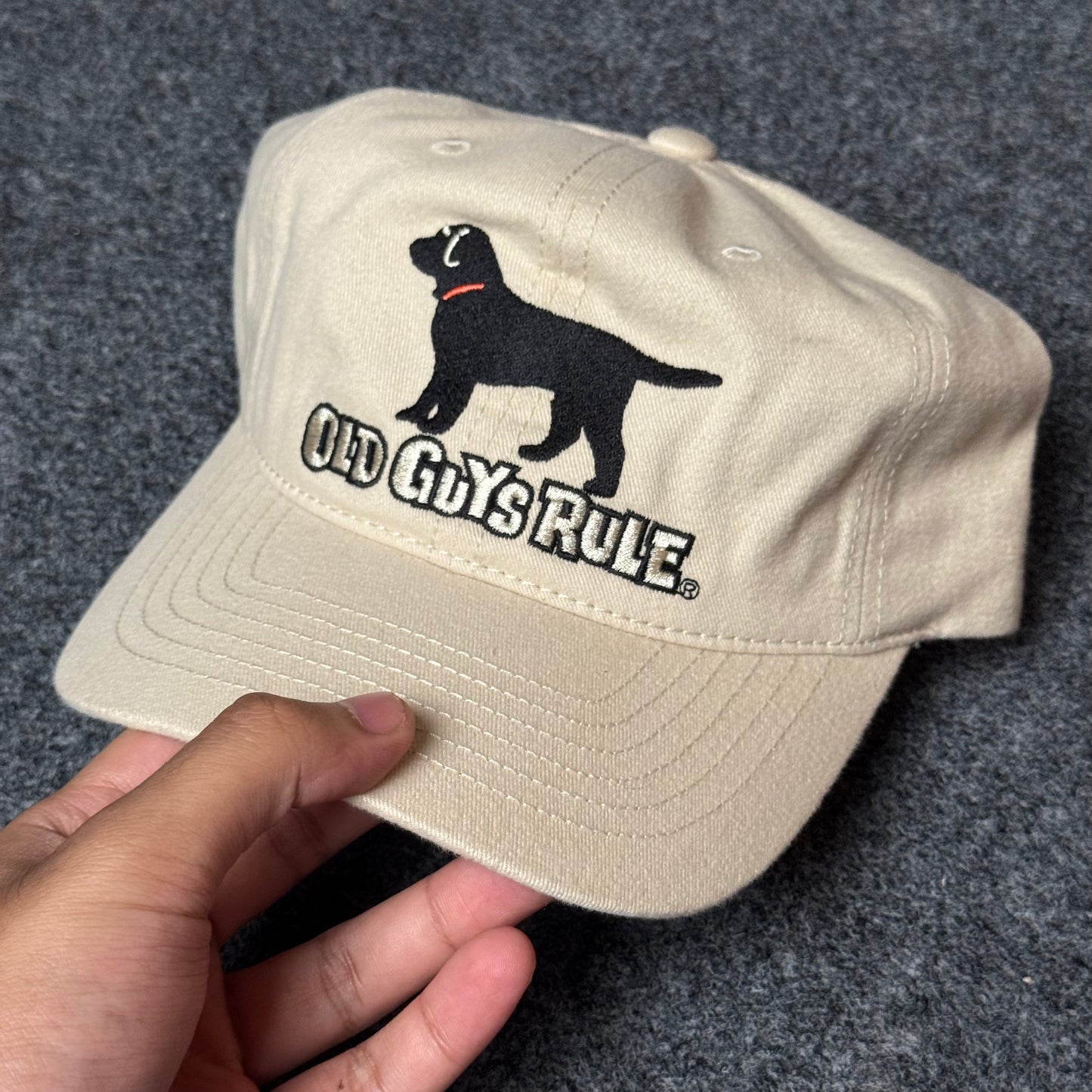Old Guys Rule "Ready, Willing and Able" Black Lab Baseball Cap