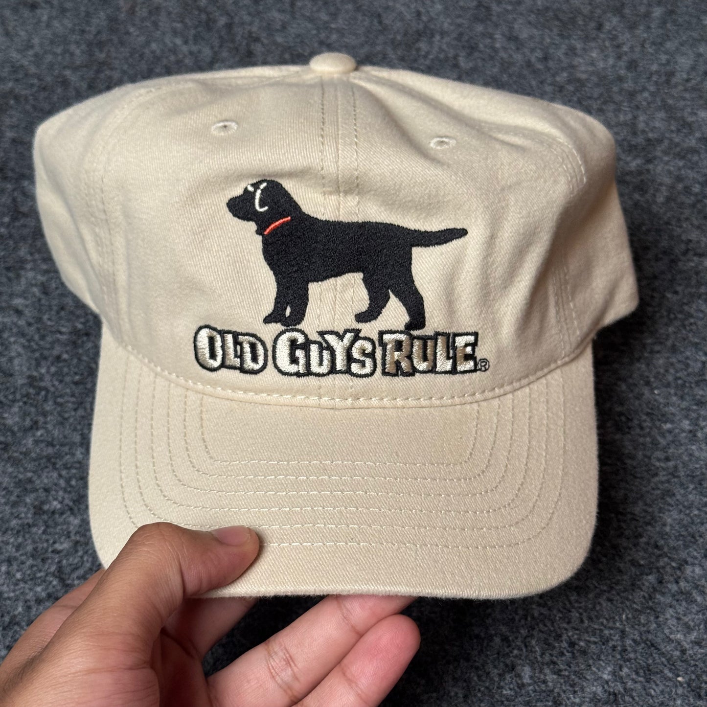 Old Guys Rule "Ready, Willing and Able" Black Lab Baseball Cap