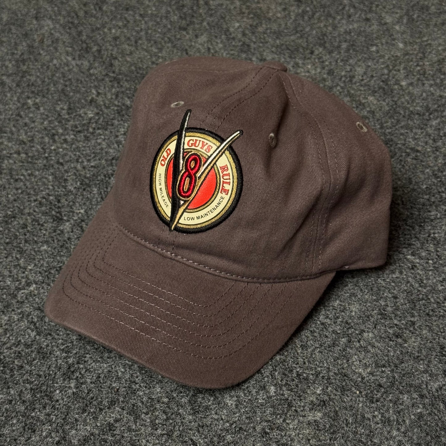 Old Guys Rule "V8 High Mileage" Baseball Cap