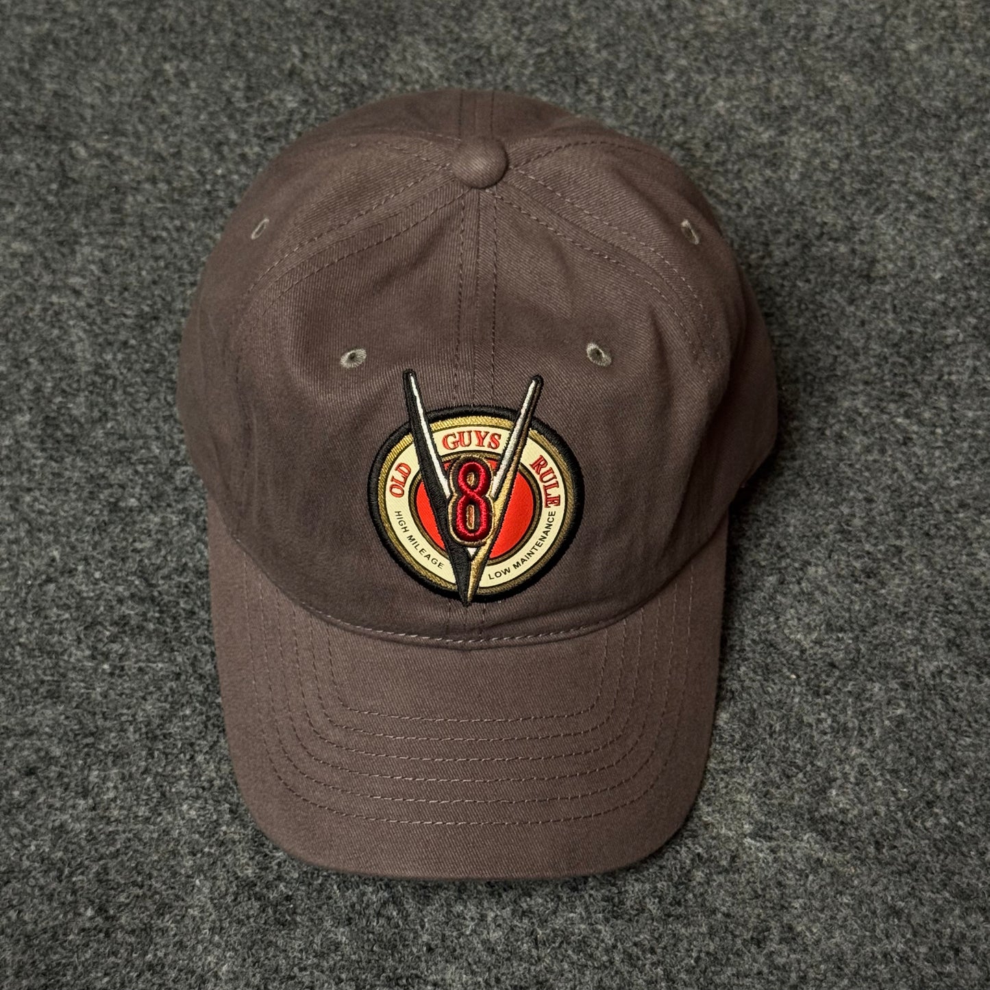 Old Guys Rule "V8 High Mileage" Baseball Cap