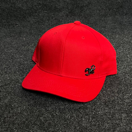 Solid Red Baseball Cap with Black Gecko Logo baseball cap
