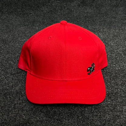 Solid Red Baseball Cap with Black Gecko Logo baseball cap
