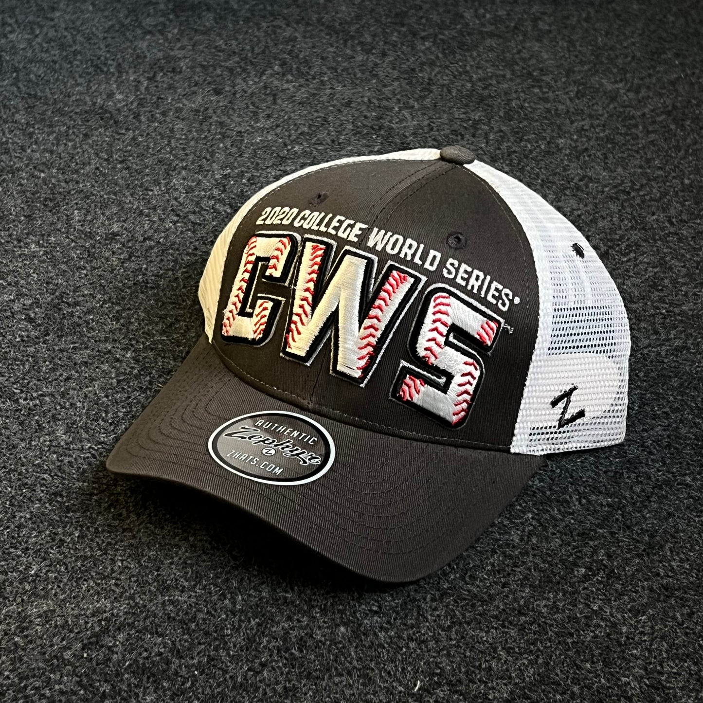 2020 College World Series hat with the brand as Zephyr