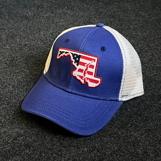 Maryland USA Flag Patch Trucker Cap