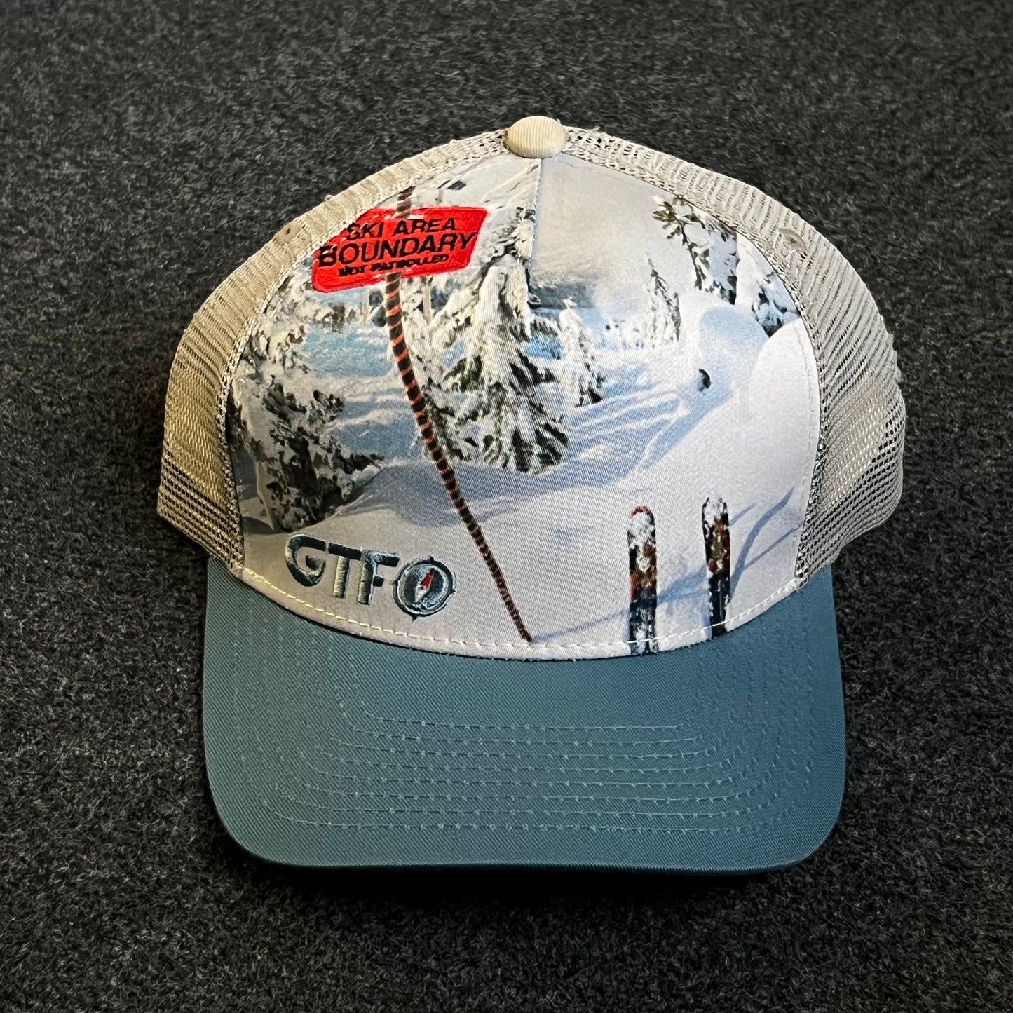 GTFO Ski Scene Blue/Beige Trucker Cap