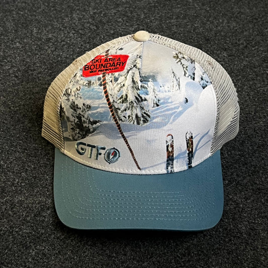 GTFO Ski Scene Blue/Beige Trucker Cap