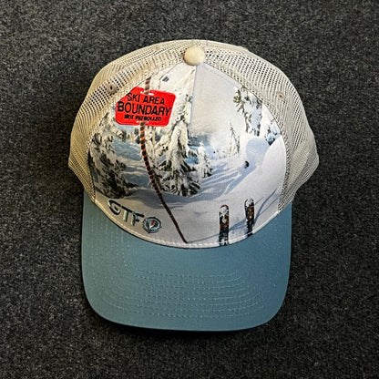 GTFO Ski Scene Blue/Beige Trucker Cap