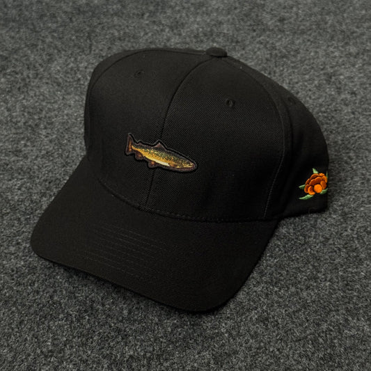 SQRTN Öring 120 Black Cap with Fish Rose