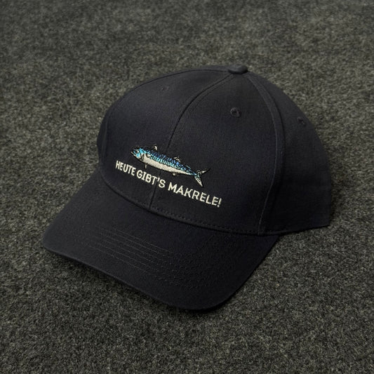 "Heute gibt's Makrele!"  embroidered mackerel fish graphic Baseball cap