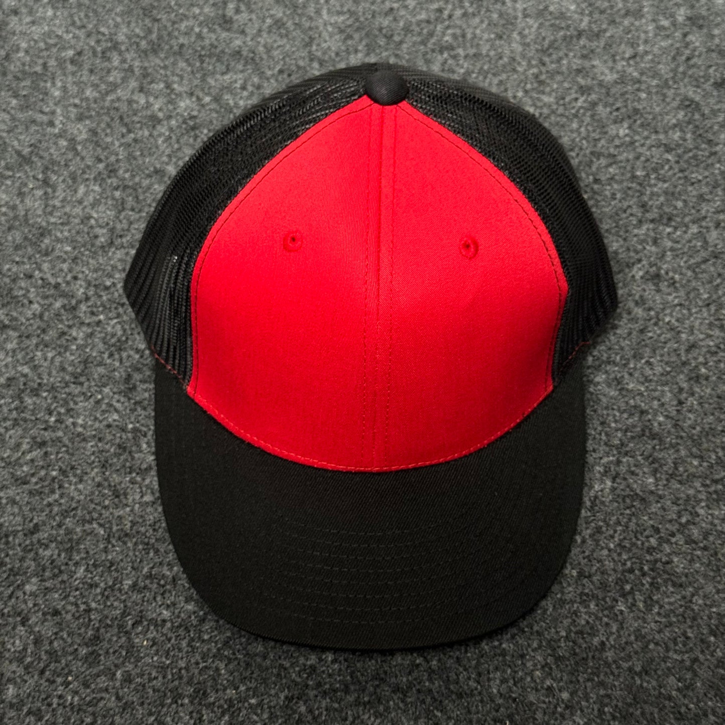 Blank Trucker-Style Cap with A Red front & A Black Back