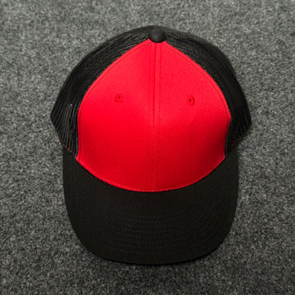 Blank Trucker-Style Cap with A Red front & A Black Back