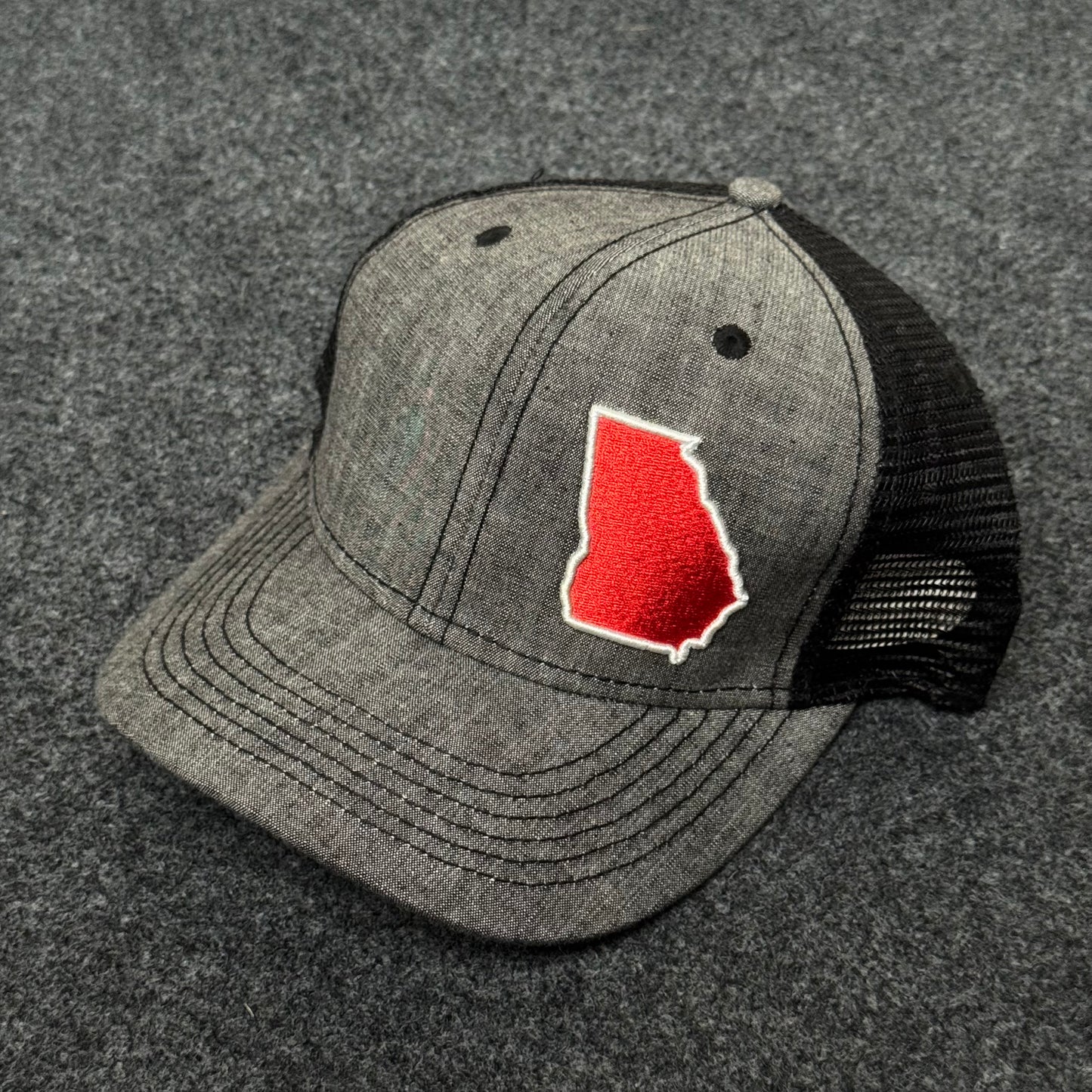 Georgia state outline trucker hat