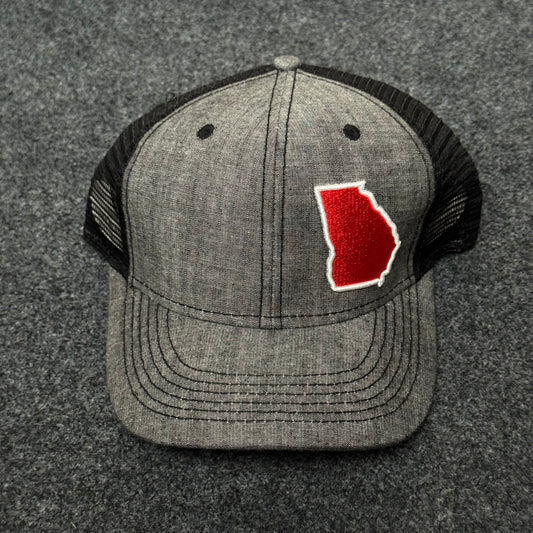 Georgia state outline trucker hat