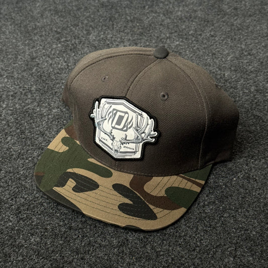 Rebel8 Still-Hunt & Antler Patch Camo Bill Flat Bill Cap