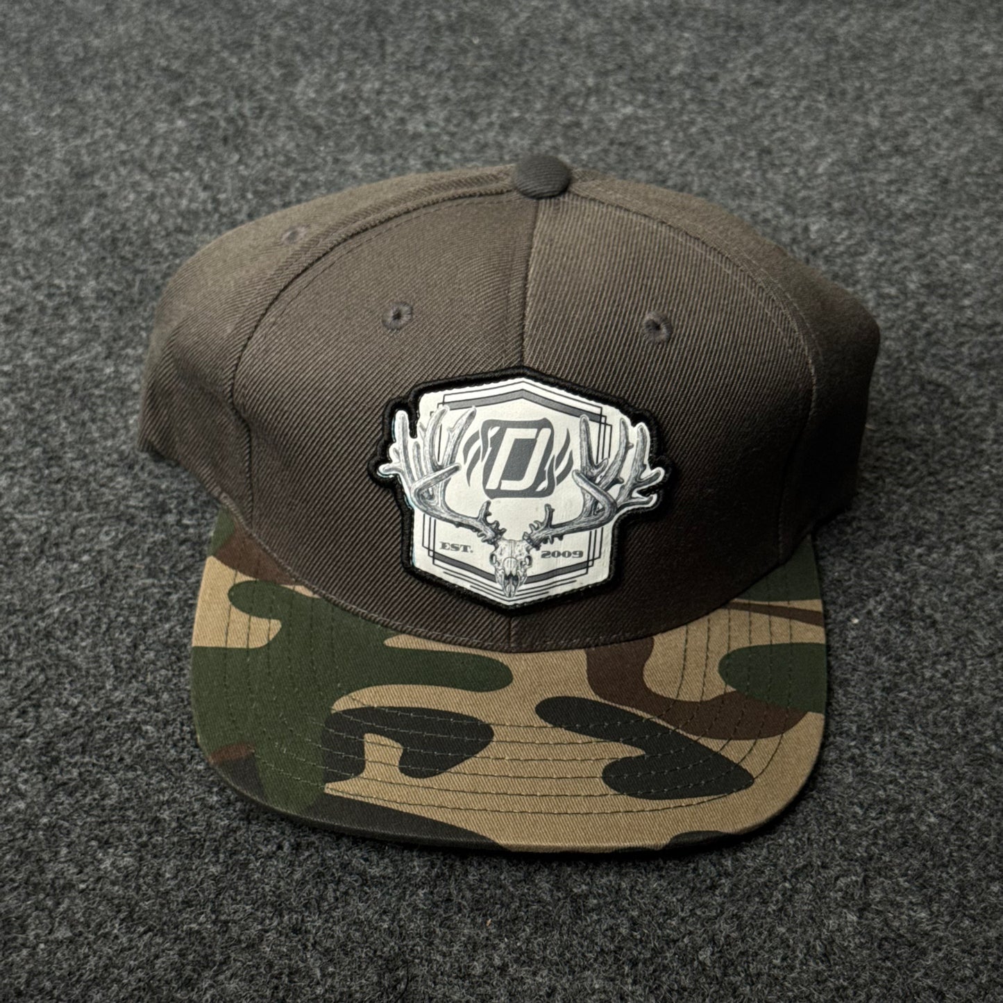 Rebel8 Still-Hunt & Antler Patch Camo Bill Flat Bill Cap