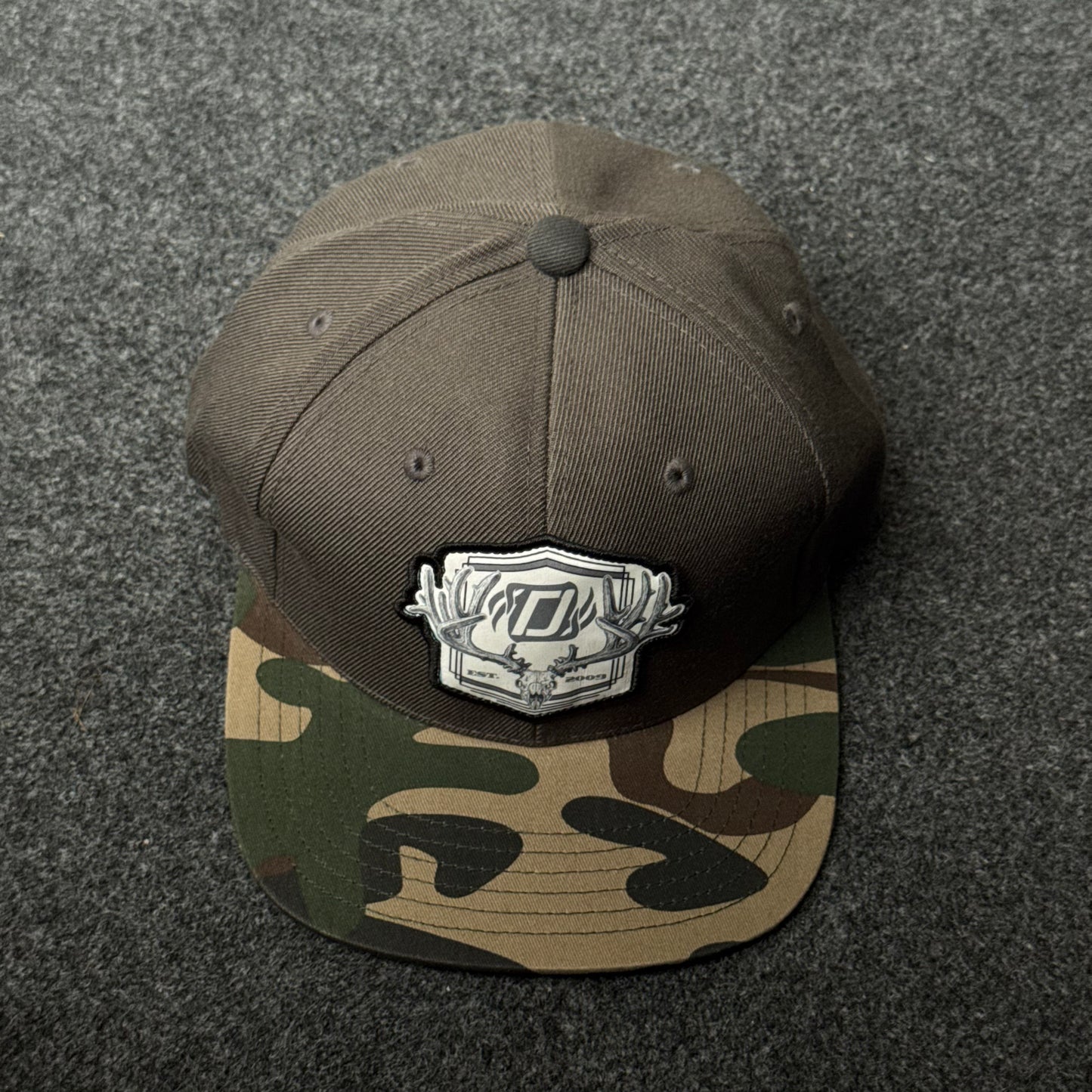 Rebel8 Still-Hunt & Antler Patch Camo Bill Flat Bill Cap