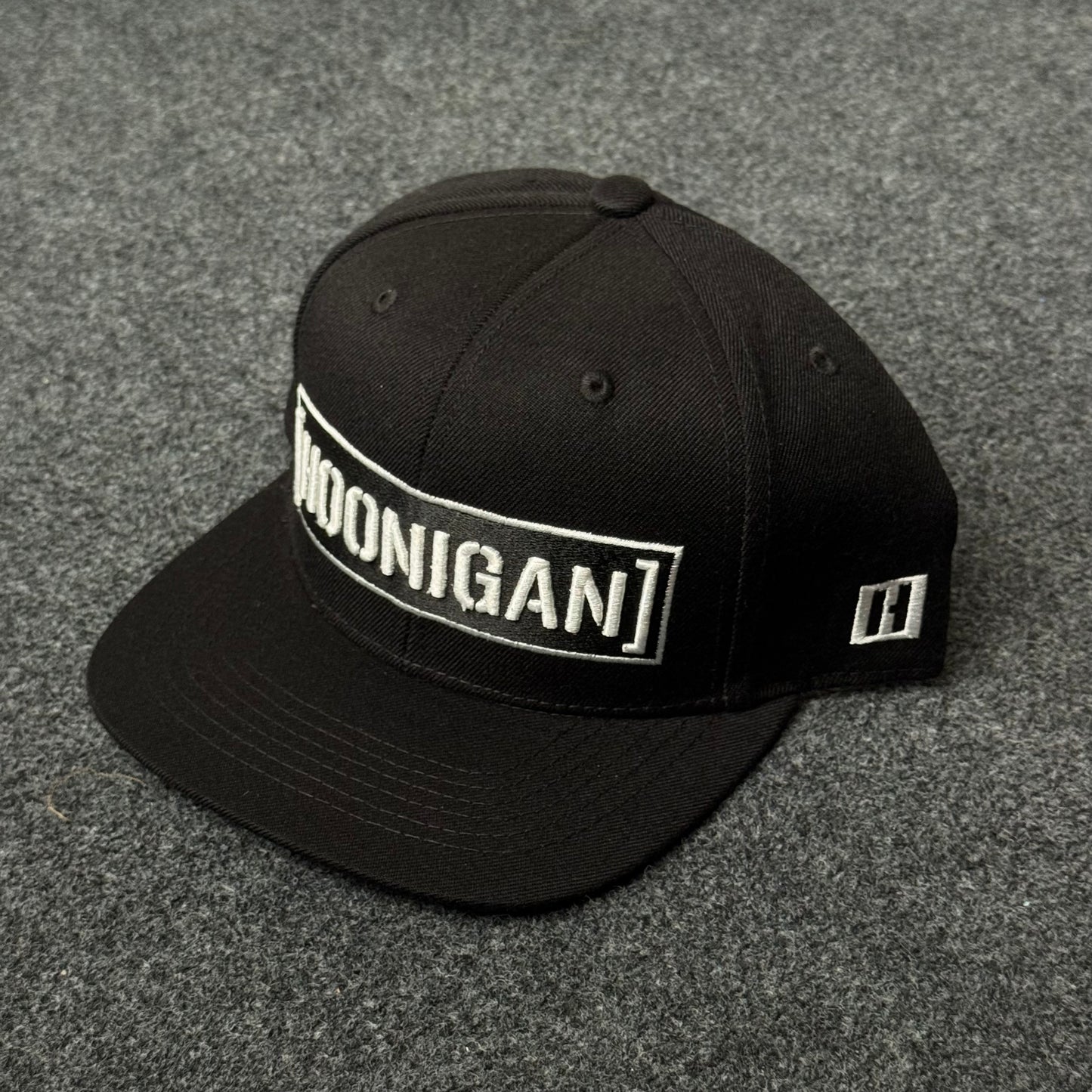 Hoonigan Classic Black Flat Bill Cap