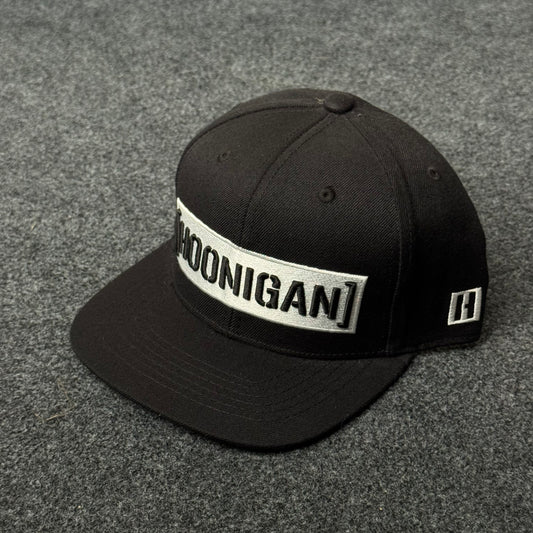 Hoonigan Classic Black Snapback Flat Bill Cap