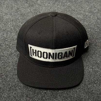 Hoonigan Classic Black Snapback Flat Bill Cap