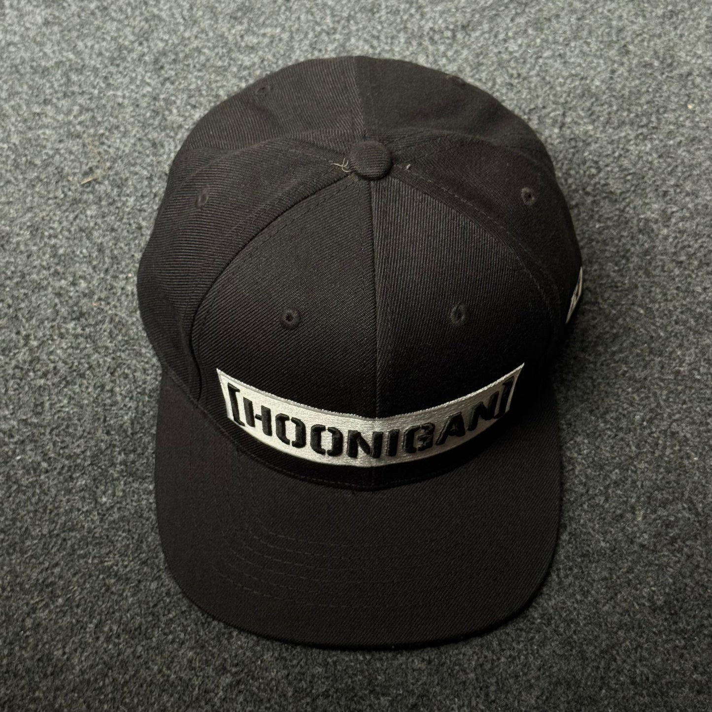 Hoonigan Classic Black Snapback Flat Bill Cap