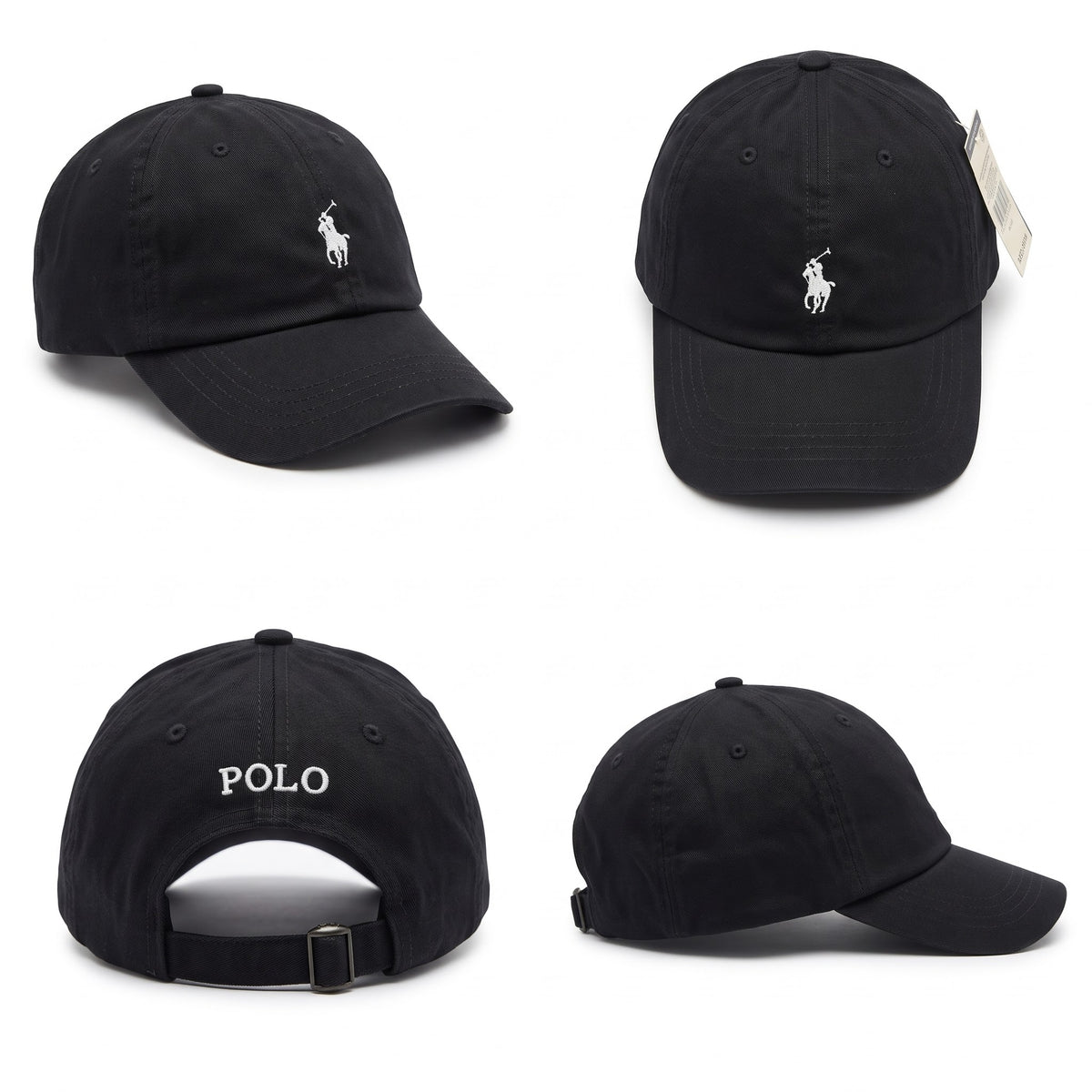 Black Pony Embroidered Adjustable Cap
