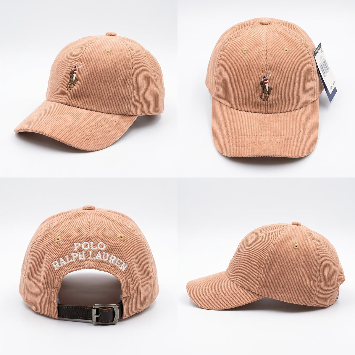 Dad Cap Unstructured Cord in Bangi Color  with Leather Strap