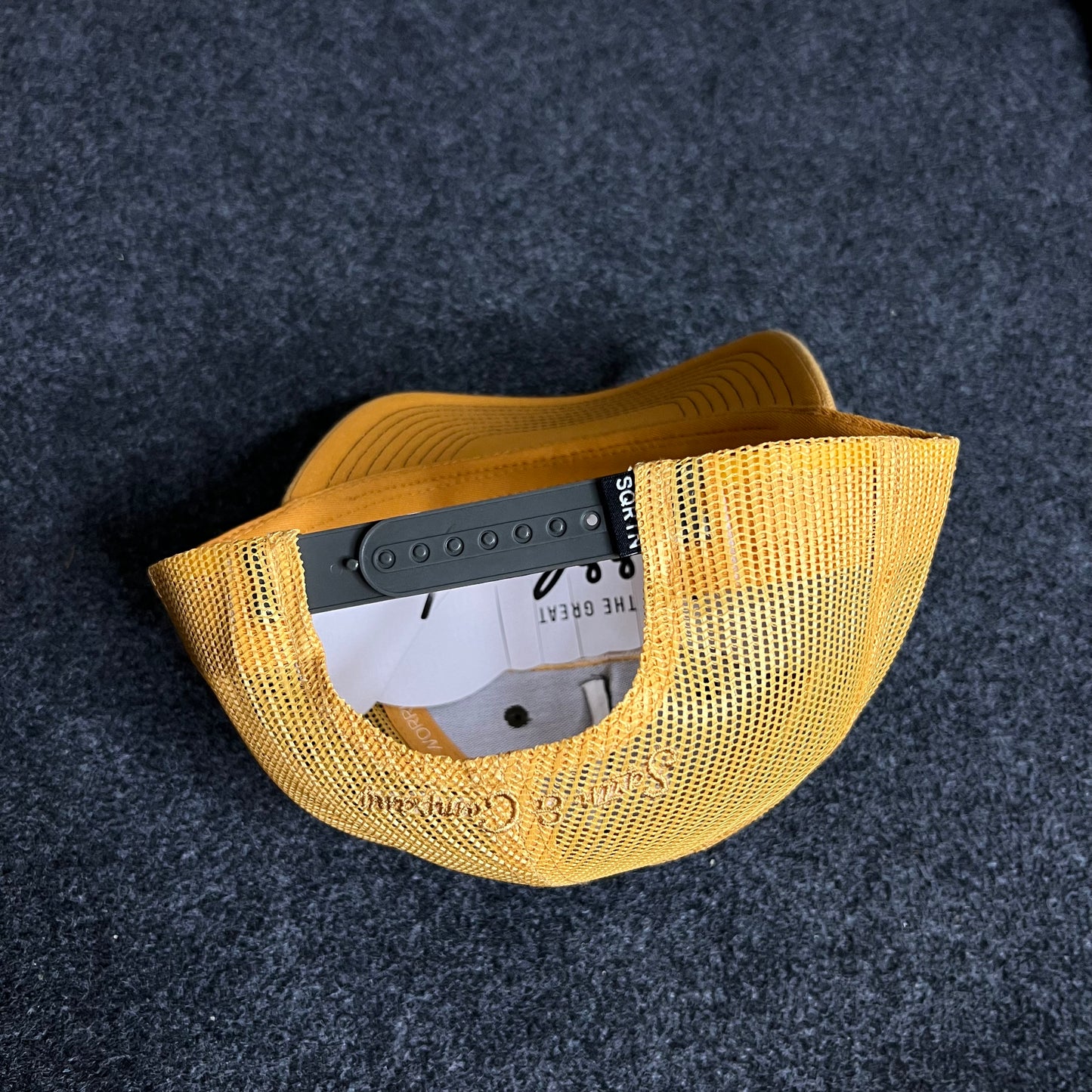 SQRTN Right Side Hooked Keps Olive/Yellow A-Frame Trucker Cap